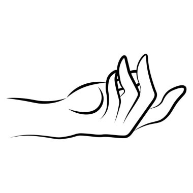 Kadınlar basit, minimalist, doğrusal jest tarzında el ele verirler. Beyaz arkaplanda logolar, izler, desenler, posterler ve diğer tasarımlar yaratmak için kadın ellerinin vektör ilüstrasyonu