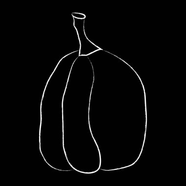 Kabak ikonu vektör çizimi. Sonbahar Cadılar Bayramı ya da Şükran Günü balkabağı sembolü düz dizayn edilmiş, özet silueti siyah arkaplanda izole edilmiş