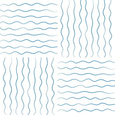 Duvar kağıdı ve arkaplan için basit el çizimi dalga vektör illüstrasyonuna sahip kusursuz desen beyaz arkaplanda izole