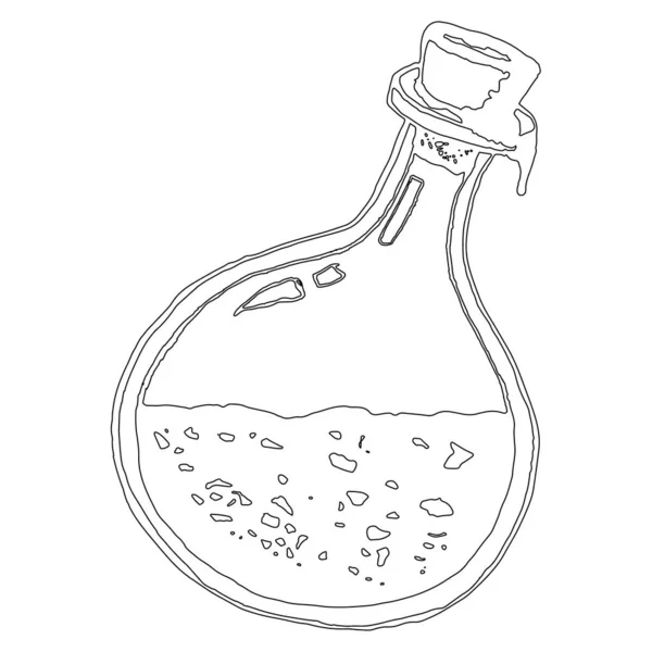 Chemiczny Probówka Czarownica Trucizna Wektor Ikona Minimalistyczny Płaski Ilustracja Eksperymentować — Wektor stockowy