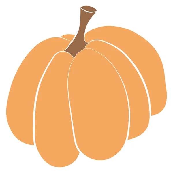 Pompoen Pictogram Vector Illustratie Herfst Halloween Thanksgiving Pompoen Symbool Plat — Stockvector