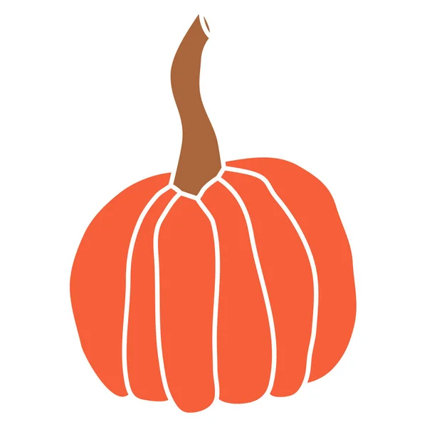 Illustrazione vettoriale icona zucca. Autunno Halloween o il Ringraziamento simbolo di zucca in design piatto, semplice, sagoma contorno isolato su sfondo bianco — Vettoriale Stock