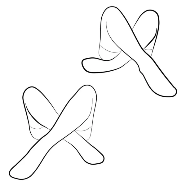 Les femmes stockant contour simple icône vectorielle minimaliste. Jambes fermées. Décrivez pied attrayant, illustration vectorielle. Vecteur jambe femme isolé sur fond blanc. — Image vectorielle