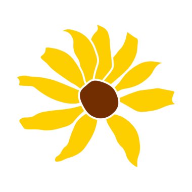 Beyaz arkaplanda izole edilmiş açık helopsis çiçeği vektör renk çizimi. Vektör taslak stili üst görünüm el çizimi vahşi, sarmal, sahte ayçiçeği.