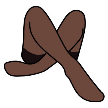 Düz minimalist vektör ikonu depolayan kadınlar. Dişi bacaklar. Düz çekici ayak, vektör çizimi. Beyaz arkaplanda kadın bacak vektörü izole.