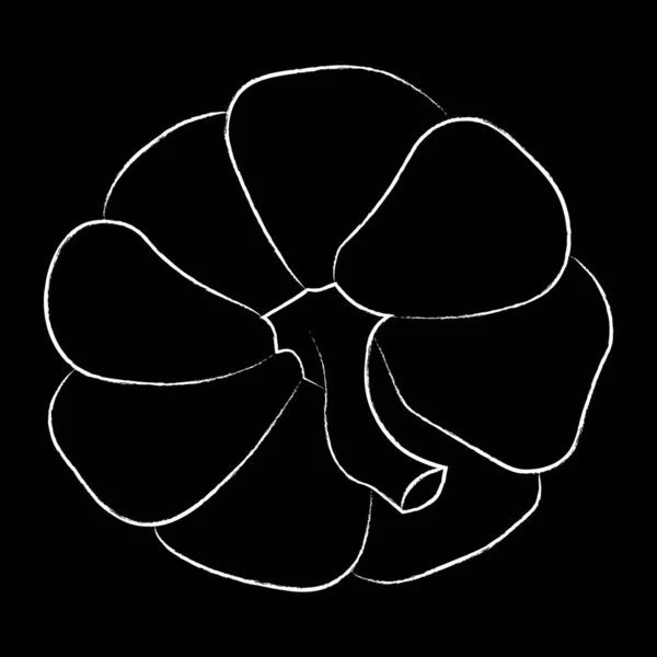 Ilustrasi vektor ikon labu. Autumn Halloween atau Thanksgiving simbol labu dalam desain datar, sederhana, garis besar siluet terisolasi di latar belakang hitam - Stok Vektor