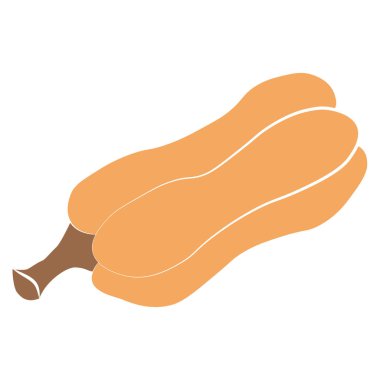 Kabak ikonu vektör çizimi. Sonbahar Cadılar Bayramı ya da Şükran Günü balkabağı sembolü düz dizayn edilmiş, beyaz arkaplanda izole edilmiş siluet.