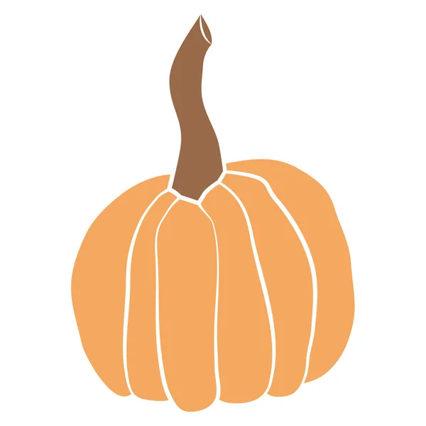 Pompoen Pictogram Vector Illustratie Herfst Halloween Thanksgiving Pompoen Symbool Plat — Stockvector