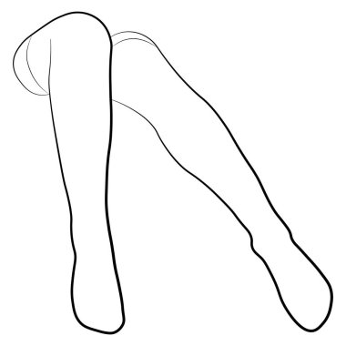 Kadınlar basit minimalist vektör simgesini dolduruyorlar. Dişi bacaklar. Çizgili ayak, vektör çizimi. Beyaz arkaplanda kadın bacak vektörü izole.