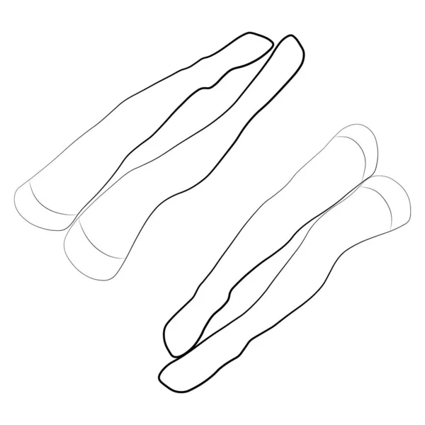Les Femmes Stockant Contour Simple Icône Vectorielle Minimaliste Jambes Fermées — Image vectorielle