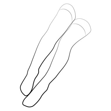 Kadınlar basit minimalist vektör simgesini dolduruyorlar. Dişi bacaklar. Çizgili ayak, vektör çizimi. Beyaz arkaplanda kadın bacak vektörü izole.