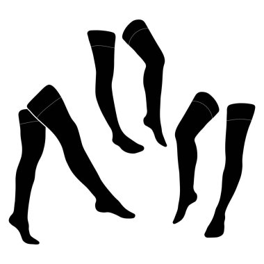 Silüet depolayan kadınlar basit minimalist vektör ikonu. Dişi bacaklar hazır. Siluet ayak, vektör çizimi. Beyaz arkaplanda kadın bacak vektörü izole.