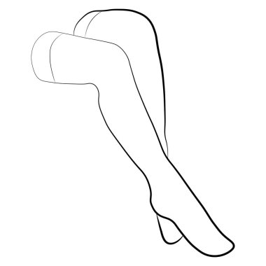 Kadınlar basit minimalist vektör simgesini dolduruyorlar. Dişi bacaklar. Çizgili ayak, vektör çizimi. Beyaz arkaplanda kadın bacak vektörü izole.