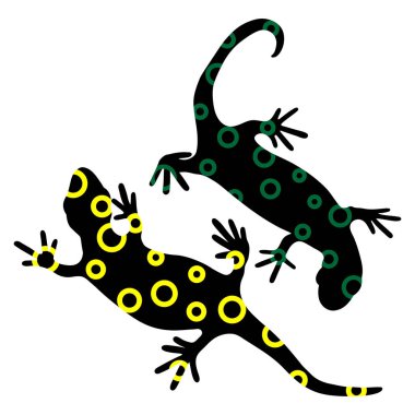 Kertenkele kertenkele vektör çizimi. Beyaz arkaplanda izole edilmiş basit bir illüstrasyon. İzler için şablon