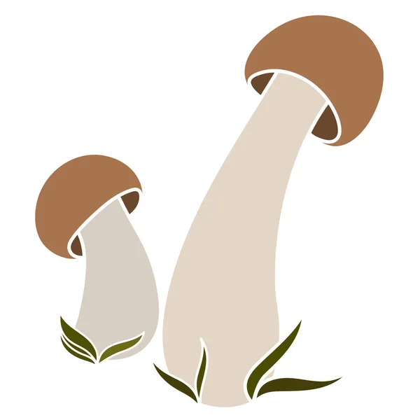 Ensemble Champignons Vecteur Illustration Simple Isolé Sur Fond Blanc Couleur — Image vectorielle