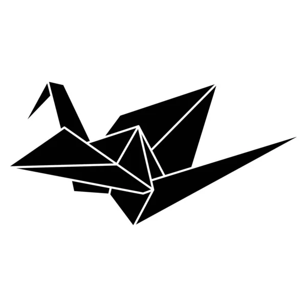 Origami Guindaste Vetor Silhueta Ilustração Ícone Isolado Fundo Branco Guindaste — Vetor de Stock