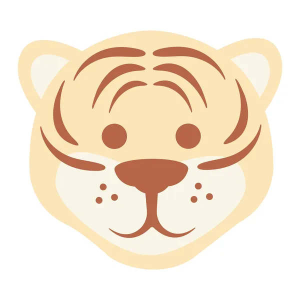 Ilustración plana de tigres lindo head.Symbol de Año Nuevo 2022- tigre. Elemento aislado. — Vector de stock