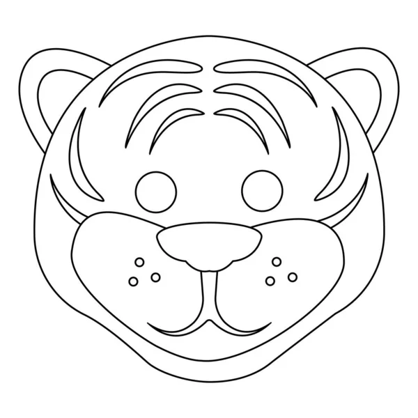 Плоская линейная иллюстрация симпатичного заголовка Нового 2022 года - тигр. Изолированный элемент. — стоковый вектор