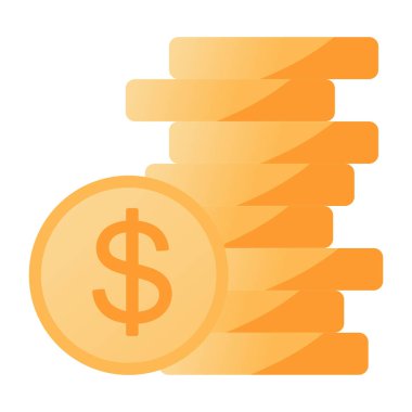 Bozuk para yığınının modern düz çizimi.