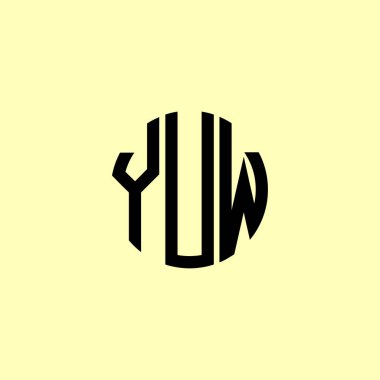 Yaratıcı Yuvarlak Harfler YUW logosu. Bu başlangıç için hangi şirket veya markanın adı uygun olacaktır.