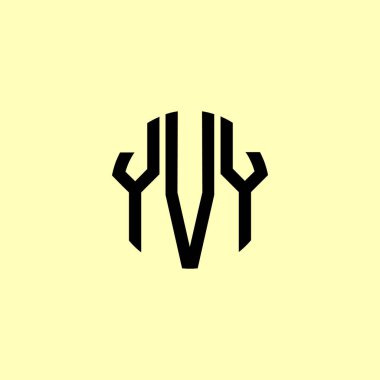 Yaratıcı Yuvarlak Harfler YVY logosu. Bu başlangıç için hangi şirket veya markanın adı uygun olacaktır.