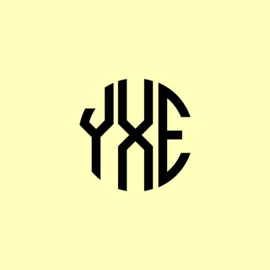 Yaratıcı Yuvarlak Harfler YXE logosu. Bu başlangıç için hangi şirket veya markanın adı uygun olacaktır.