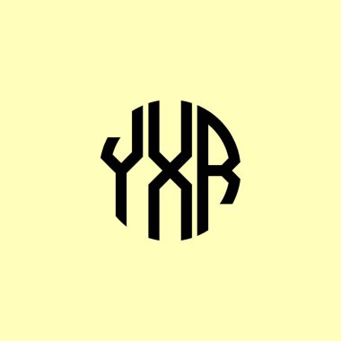 Yaratıcı Yuvarlak Harfler YXR logosu. Bu başlangıç için hangi şirket veya markanın adı uygun olacaktır.