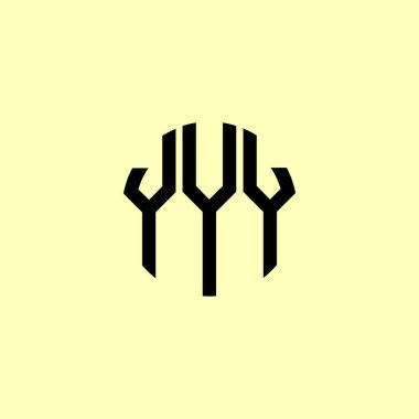 Yaratıcı Yuvarlak Harfler YY logosu. Bu başlangıç için hangi şirket veya markanın adı uygun olacaktır.