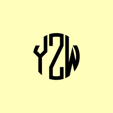 Yaratıcı Yuvarlak Harfler YZW logosu. Bu başlangıç için hangi şirket veya markanın adı uygun olacaktır.