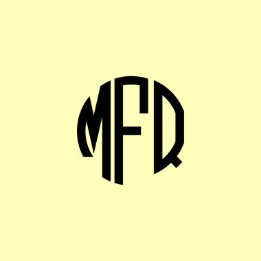 Yaratıcı Yuvarlak Harfler MFQ logosu. Bu başlangıç için hangi şirket veya markanın adı uygun olacaktır.