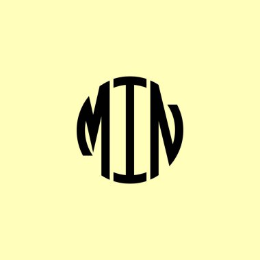 Yaratıcı Yuvarlak Harfler Min Logosu. Bu başlangıç için hangi şirket veya markanın adı uygun olacaktır.