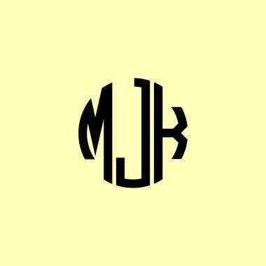 Yaratıcı Yuvarlak Harfler MJK Logosu. Bu başlangıç için hangi şirket veya markanın adı uygun olacaktır.