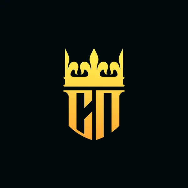 Początkowe Litery Logo Monogram Stylu Emblemat Koroną Ilustracja Wektora — Wektor stockowy