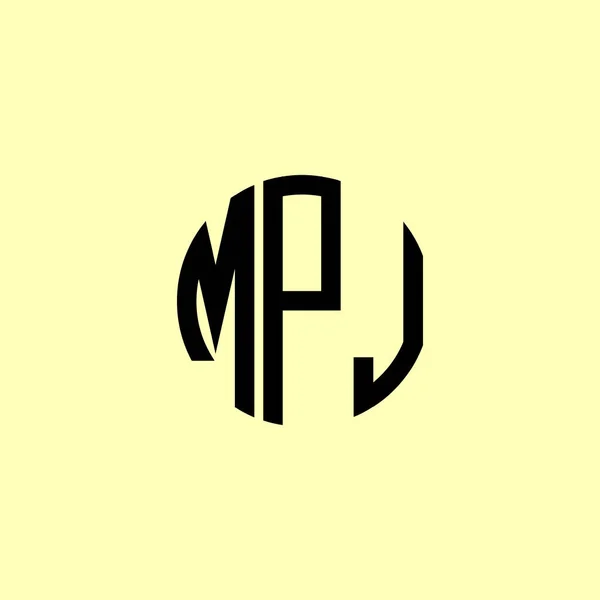 Cartas Iniciais Arredondadas Criativas Mpj Logo Será Apropriado Para Qual — Vetor de Stock