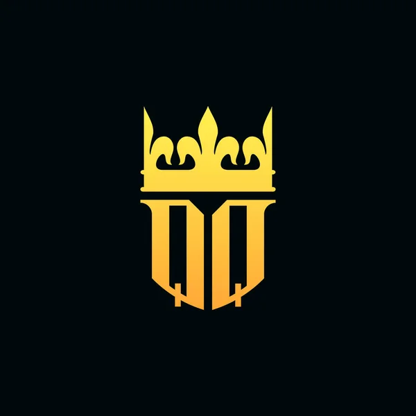 Początkowe Litery Logo Monogram Emblemat Styl Koroną Ilustracja Wektora — Wektor stockowy