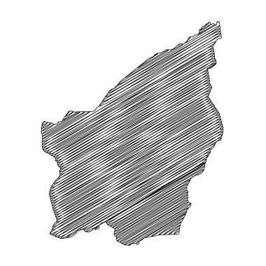 Scribble tarzı San Marino harita tasarımı. Vektör İllüstrasyonu