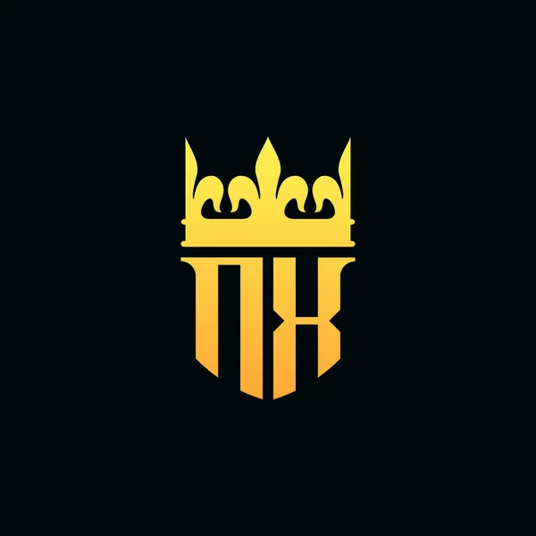 Initial Letters Logo Monogram Emblem Style Crown Vector Illustration — Stock Vector