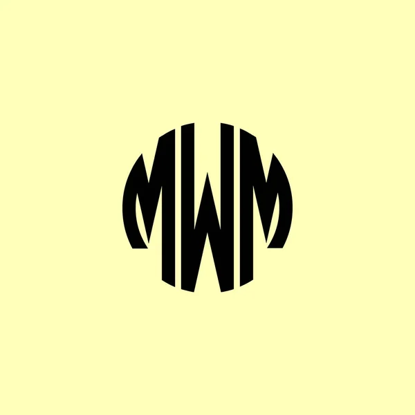 Δημιουργική Στρογγυλεμένα Αρχικά Γράμματα Mwm Λογότυπο Είναι Κατάλληλο Για Ποια — Διανυσματικό Αρχείο