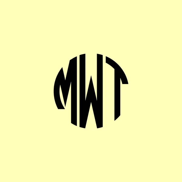 Creative Στρογγυλεμένα Αρχικά Γράμματα Mwt Λογότυπο Είναι Κατάλληλο Για Ποια — Διανυσματικό Αρχείο