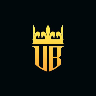 Baş harfler UB logosu amblem şeklinde taçlandırılmış. Vektör illüstrasyonu
