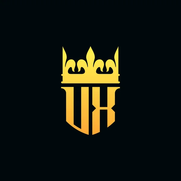Początkowe Litery Logo Monogram Stylu Emblematu Koroną Ilustracja Wektora — Wektor stockowy