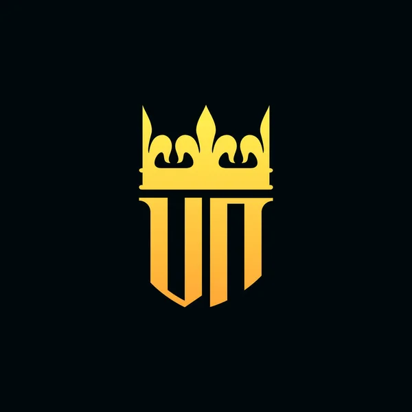 Initiala Bokstäver Logotyp Monogram Emblem Stil Med Krona Vektorillustration — Stock vektor