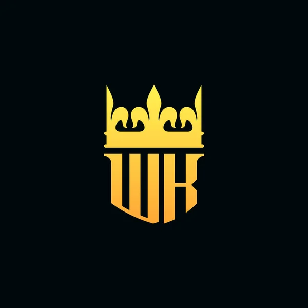 Первоначальные Буквы Логотип Стиль Монограммы Короной Векторная Иллюстрация — стоковый вектор