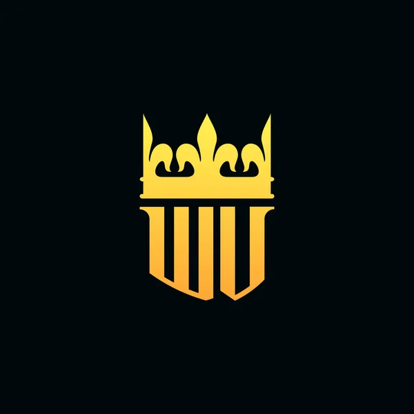Cartas Iniciais Logotipo Monograma Emblema Estilo Com Coroa Ilustração Vetorial — Vetor de Stock
