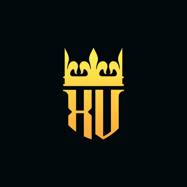 Первоначальные Буквы Логотип Стиль Монограммы Короной Векторная Иллюстрация — стоковый вектор