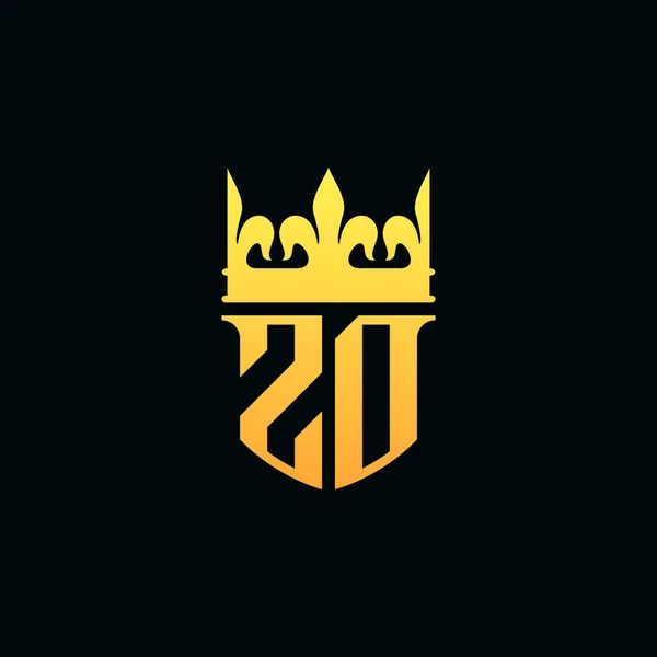 Первоначальные Буквы Логотип Монограммы Стиль Короной Векторная Иллюстрация — стоковый вектор