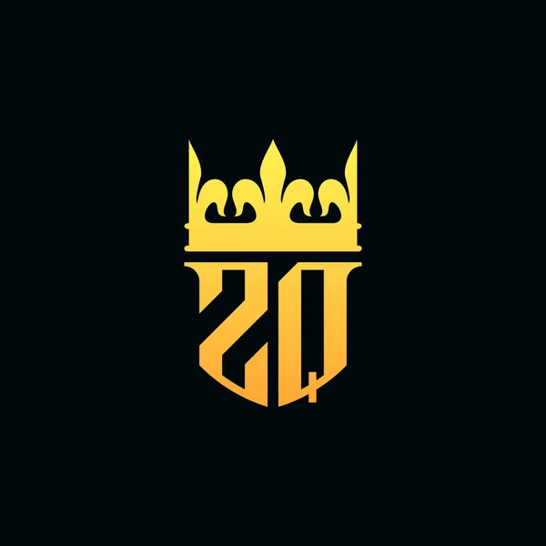 Lettres Initiales Logo Style Emblème Monogramme Avec Couronne Illustration Vectorielle — Image vectorielle