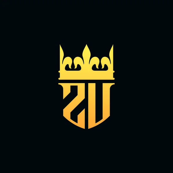 Początkowe Litery Logo Monogram Stylu Emblemat Koroną Ilustracja Wektora — Wektor stockowy