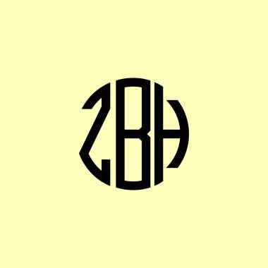 Yaratıcı Yuvarlak Harfler ZBH logosu. Bu başlangıç için hangi şirket veya markanın adı uygun olacaktır.