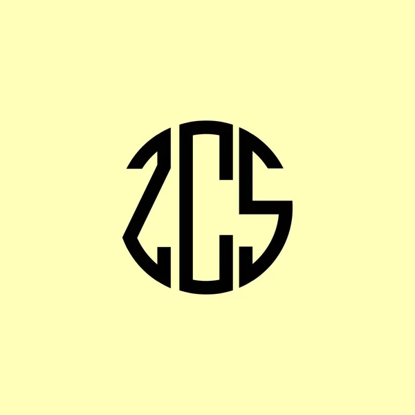 创用Rounded Initial Letters Zcs Logo 这将是合适的哪家公司或品牌开始这些初始的 — 图库矢量图片